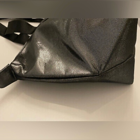 Coach Metallic Silver Tote with Black Straps - Picture 6 of 9